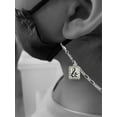 thumbnail image 2 of Silvertone Pebble Border Initial - & Silvertone Face Mask Necklace, 2 of 2