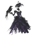 thumbnail image 2 of sruoe Halloween Wall Sticker Decorations, Ladies Crow Bedroom Living Room Background Decor, Wall Decal for Living Room, Bedroom, Party Decor, 2 of 6