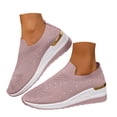 thumbnail image 3 of YLYL Women's Glittery Sneakers Rhinestone Wedge Heel Fashion Dressy Slip on Elastic Sock Walking Shoes, 3 of 9