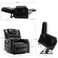 thumbnail image 7 of Oversized Power Lift Recliner Chair with Side Pocket for Elderly Adults, 180 Degree Lay Flat Electric Lounge Sofa Pu Armchair with Deep Upholstered Seat for Living Room, Capacity 400 Lbs, Black, 7 of 7