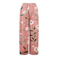 thumbnail image 5 of Dress Pants Women Petite High Waisted Wide Leg Summer Beach Vacation Pants Boho Lounge Casual Palazzo Trousers, 5 of 8