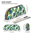 thumbnail image 2 of Leather Semi-Circular Storage Bag 7.5×2.6×1.4in Single Pocket Design Semi-Circular Shape Can Be Used As A Storage Pen Makeup Bag Lightsteelblue Retro Houndstooth_2, 2 of 7