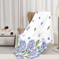 thumbnail image 2 of Fleece Throw Blanket Super Soft Warm Flannel Floral Child Blankets for Couch, Sofa Bed, Cozy,Fuzzy and Lightweight,Purple Hydrangea,40x50 Inches, 2 of 7
