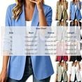 thumbnail image 2 of Women's Lightweight Blazer Open Front Textured Blazer Jacket Long Sleeve Work office Suit Coat with Pocket Fall Casual Outerwear Beige, 2 of 6
