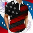 thumbnail image 2 of TOWED22 Mens Polo Shirt Casual Slim Fit Lapel Party Golf Shirts American Flag Print Polo Print Tops(Black,XL), 2 of 3