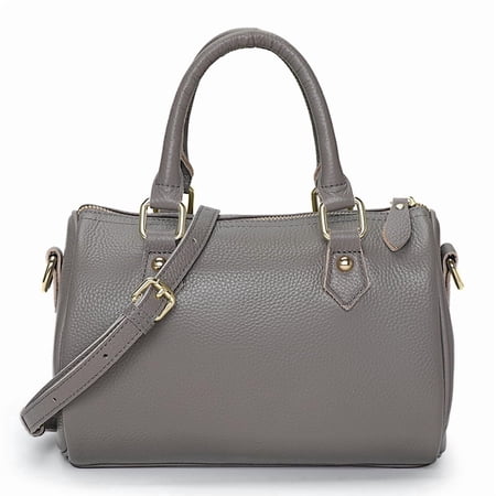 Genuine Leather Cowhide Boston Bag, Women's Mini Handbag, Crossbody Shoulder Bag