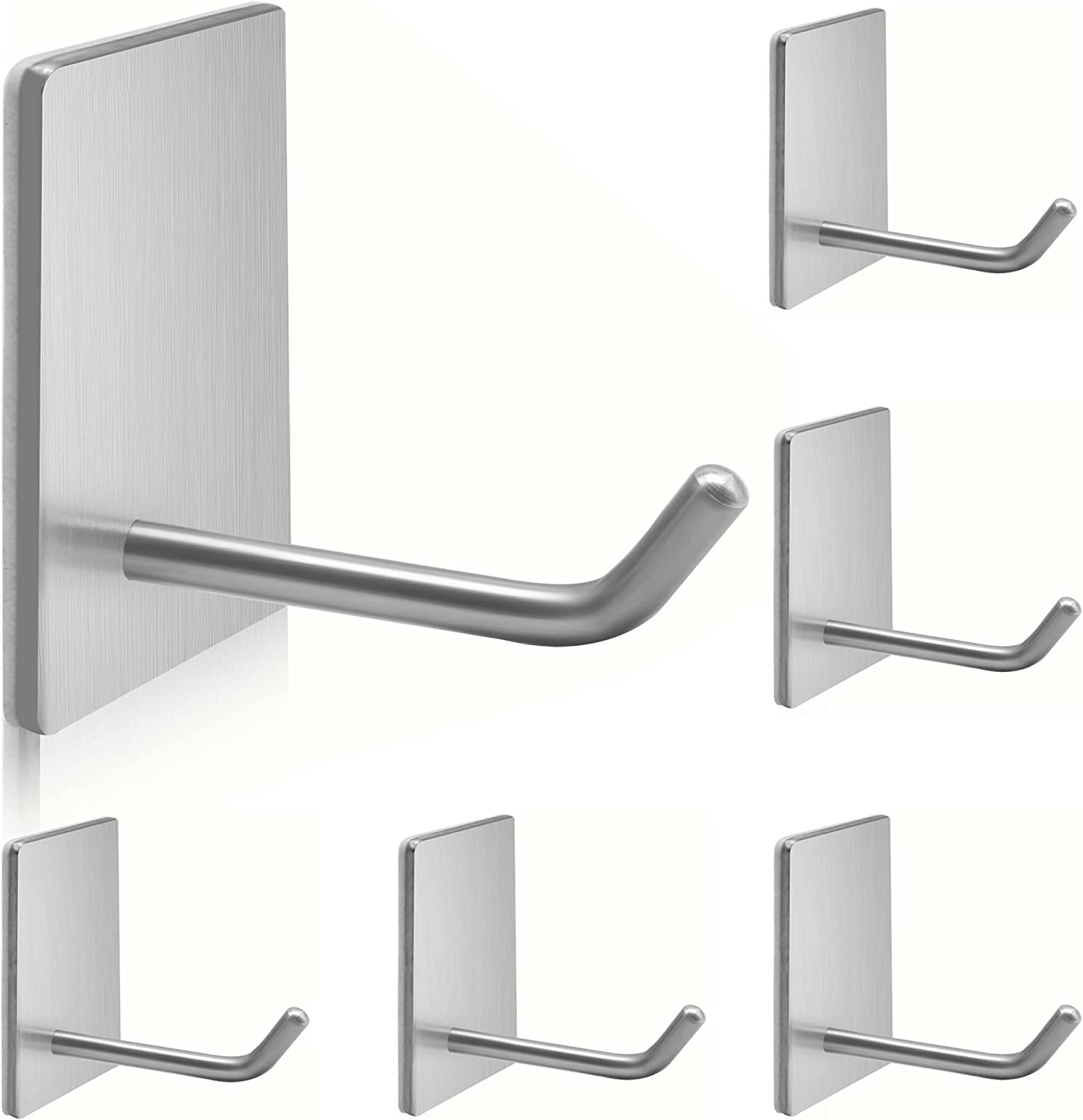 Adhesive Hooks Heavy Duty, Long Stainless Steel Self Adhesive Wall Hook