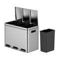 thumbnail image 3 of Poubelle Rectangulaire de Recyclage de 8 Gallons avec 2 Compartiments, Argent, 3 of 9