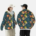 thumbnail image 4 of Kdxio Blue Floral Print Women Men Sun Protection UPF 50+ Jackets Zip Up Long Sleeve Hoodie Hiking Lightweight with Pockets, 4 of 7