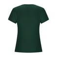 thumbnail image 5 of AherBiu Going out Tops for Women Short Sleeve Cutout Neck Stretch Slim Fitted Basic Comfy Top Tee Shirts, 5 of 6