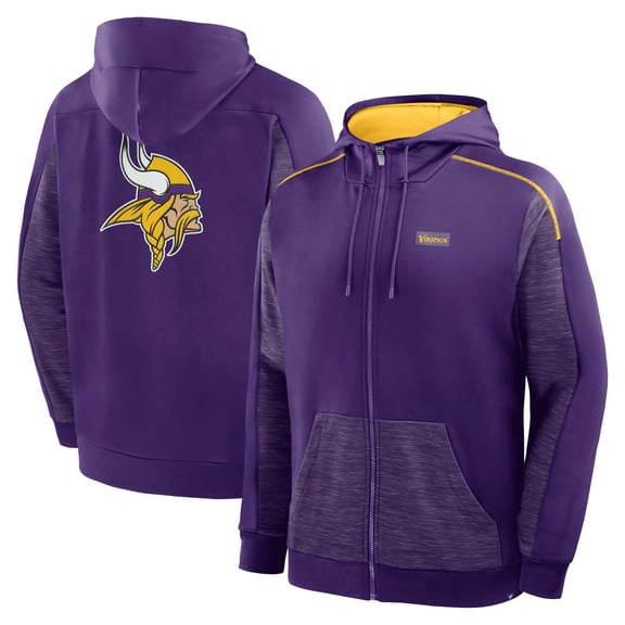 Men's Fanatics Purple Minnesota Vikings Checkdown Pass Full-Zip Hoodie