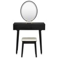 thumbnail image 5 of Gymax Makeup Vanity Dressing Table Set w/ Touch Screen Padded Stool Black, 5 of 8