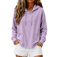 thumbnail image 5 of Purple Sweatshirt for Women Hoodies Pullover Casual Thin Sweatshirts with Pockets Loose Fit Long Sleeve Hoody Sweatshirt, 5 of 6