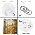 thumbnail image 4 of Fall Oil Painting Shower Curtain, Waterproof Shower Curtains for Bathroom, Thanksgiving Pumpkin Maple Leaf Country Washable Fabric Bathtub Curtain Set Bath Decor with 12 Hooks 72"x78", 4 of 8