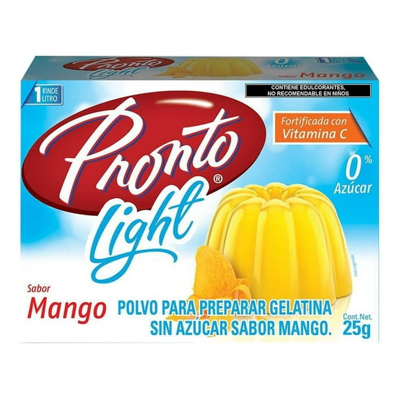 Polvo para preparar gelatina Pronto de agua light mango 25 g