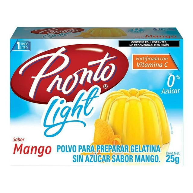 Polvo para preparar gelatina Pronto de agua light mango 25 g