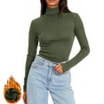 thumbnail image 3 of Diufon Turtleneck Tops for Women Fall Fashion Slim Basic Thermal Underwear Tops Long Sleeve Winter Clothes, 3 of 10