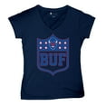 thumbnail image 5 of Buffalo Shield Women's V-Neck T-shirt Game Night Fantasy Football Fan Tailgate NY, 5 of 7