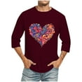 thumbnail image 2 of Nmnitkp Mens Shirts New Design Valentine's Day Love Print Men's Loose Fit Athletic 3/4 Sleeve T-Shirts Lightweight Quick Dry Short Tshirts Crew Neck Outdoor Workout Tops(Plus Size & Regular), 2 of 5