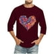 thumbnail image 1 of Camisas de Manga Larga para los Hombres Día de San Valentín Impresión Cuello Redondo Moda Casual, Mezcla de Poliéster de Lino de Algodón para Primavera Verano, 1 of 8