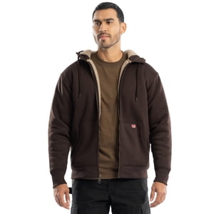 Wrangler Workwear Men's Sherpa Lined Hooded Fleece Jacket