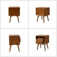 thumbnail image 5 of Modern End Table Charging Station Hidden 2 Drawers Wooden Table Living Room, Acorn, 5 of 7