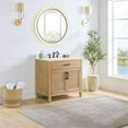 thumbnail image 3 of Solana 36" Wood Vanity in Weathered Fir Calacatta White Quartz Top with Mirror, 3 of 14