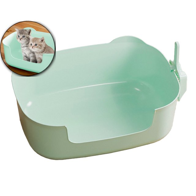 Dvruxg Large Cat Litter Box with High Sides, Cat Boxes for Indoor Cats, Cat Litter Pan for Kitty, Litter Box with Low Entry, Easy to Clean, Anti-Splashing