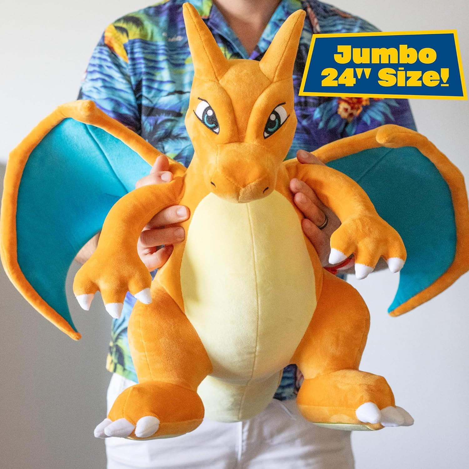 Pokemon 24" Large Charizard Jumbo Plush - Charmander Evolution - Officially Licensed Pokemon - Premium Soft Giant Stuffed Animal Toy for Kids, Boys, Girls & Fans