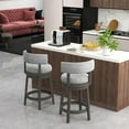 Gymax 4Piece Set of Upholstered Swivel Bar Stools, Wooden Counter