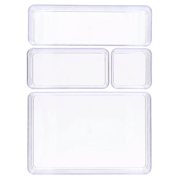 Pen+Gear Clear Drawer Organizers, Clear, 4 Pieces