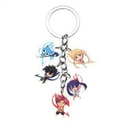 PWFE Anime Fairy Tail Cartoon Figure Pendant Acrylic Keychain KeyRings Cosplay Prop Gift