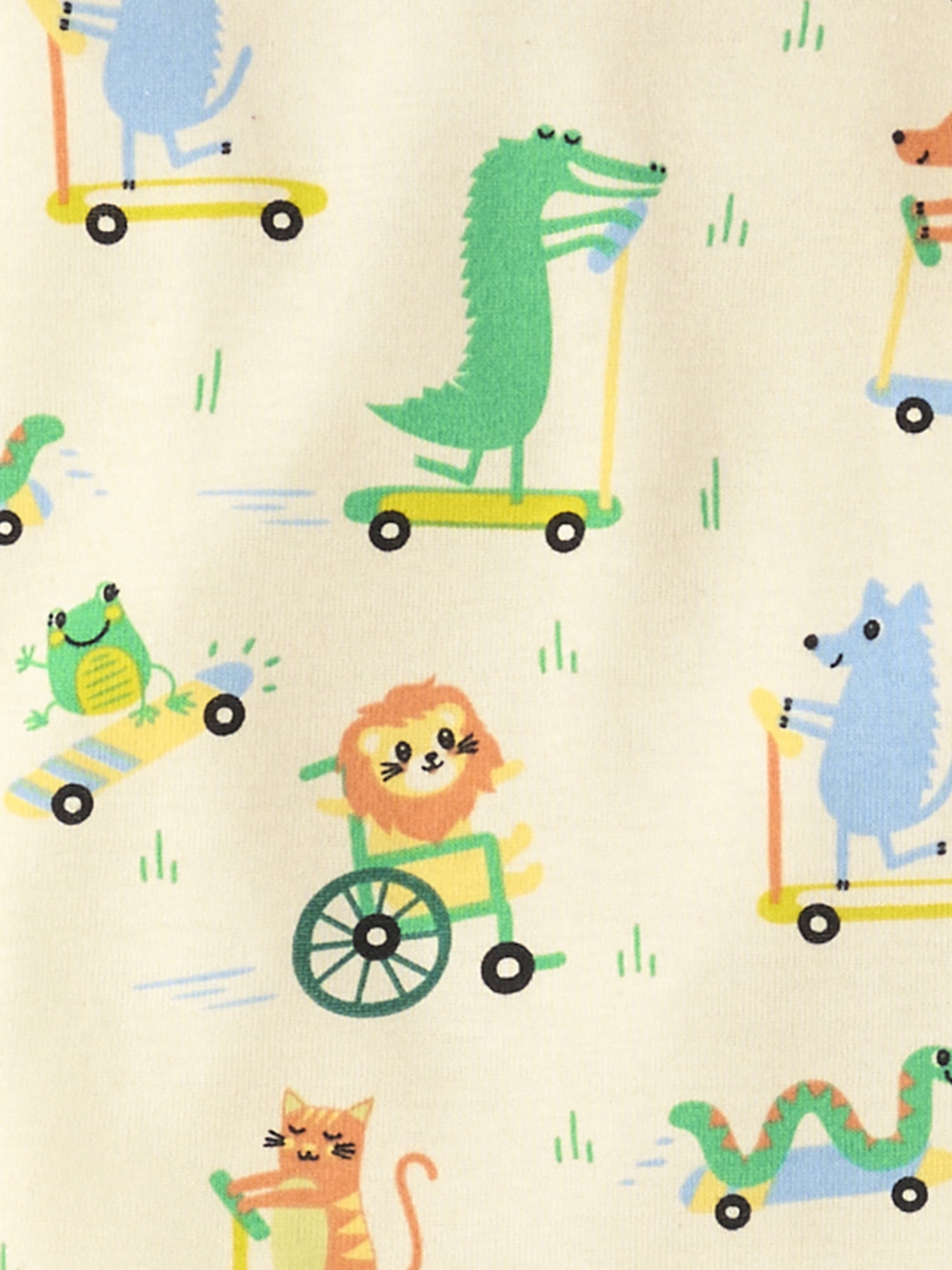 The Children's Place Baby & Toddler Boys Short Sleeve Snug Fit Animal Wheels PJ, Sizes NB-6T