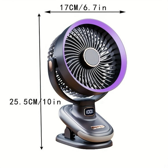Portable Clip On Fan For Bedroom, 120° Auto Rotating Oscillating Table Fan, 5 Speed Mini Table Fan For Office, USB Rechargeable Small Desk Fan Quiet, 3 Modes Timer, Outdoor Camping Fan