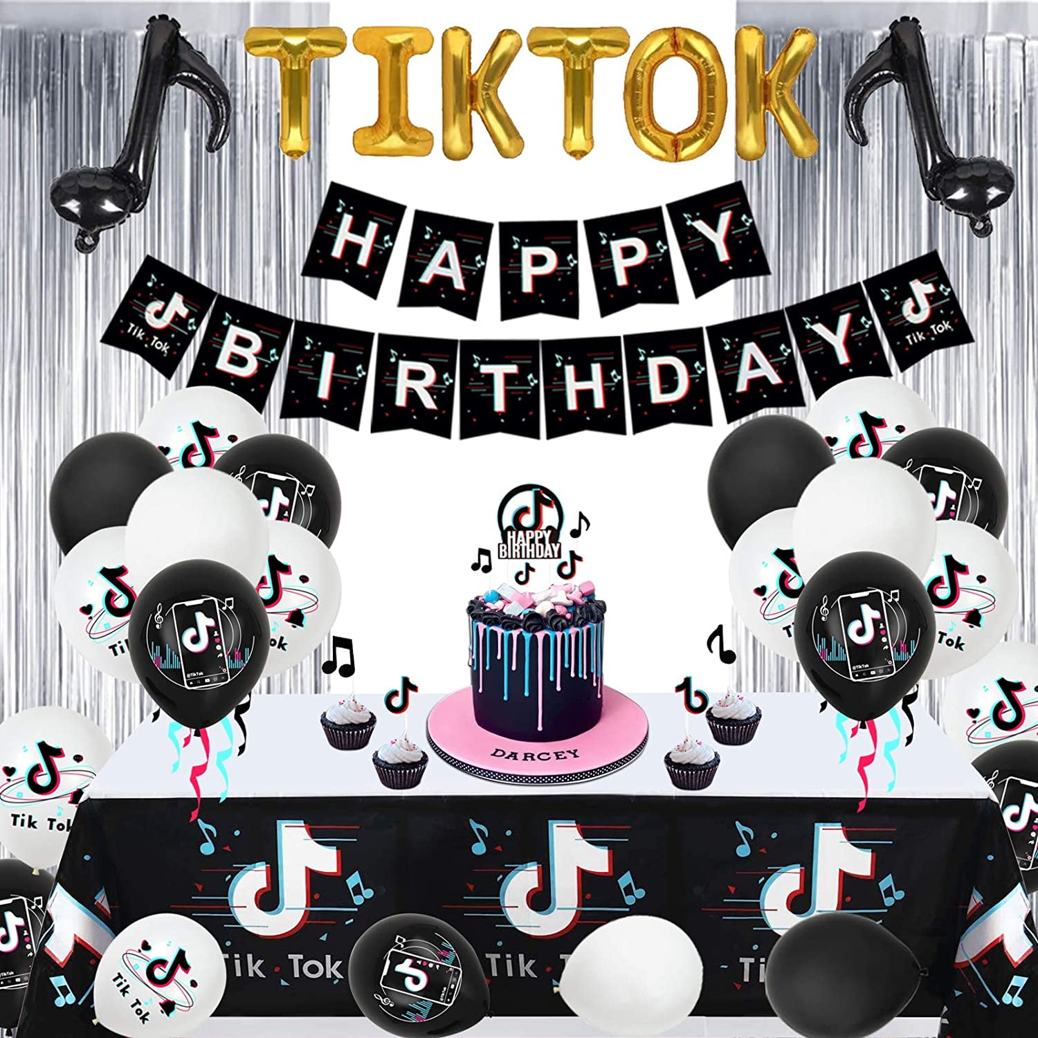 Birthday Party Decorations TikTok balloon,TikTok Happy Birthday Banner