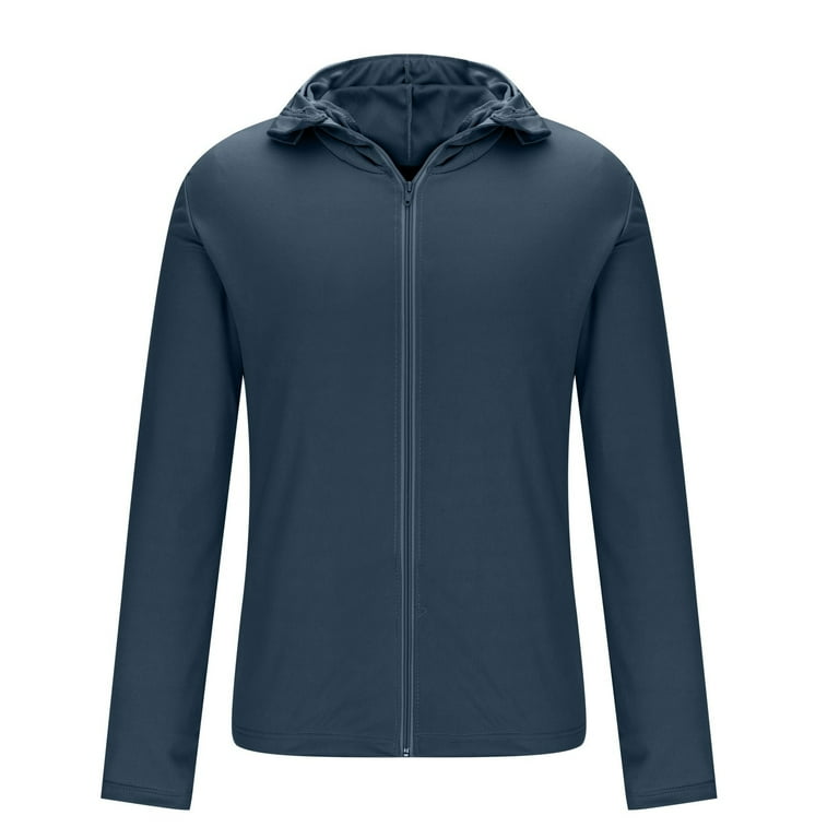 Xfvqtps Mens Cooling Sun Protection Light Jacket Hoodie with Wide