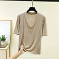 thumbnail image 2 of Sexlip Women's Top V-Neck Casual Solid Pattern Stylish Look All Occasion Use Soft Comfortable Perfect for Casual Outings Beige XXL, 2 of 6