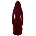 thumbnail image 3 of Turilly Women Costumes Lace Up Hooded Vintage Pullover High Low Bandage Long Dress Cloak, 3 of 9