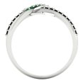 thumbnail image 4 of Solitaire with Accents Engagement Ring for Women - 0.22ct Simulated Emerald in 14K White Gold Promise Ring, 4 of 7