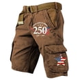 thumbnail image 2 of Men's American Flag Cargo Shorts USA 250th Anniversary Patriotic Outdoor Tactical Shorts with Multi-Pockets, 2 of 4