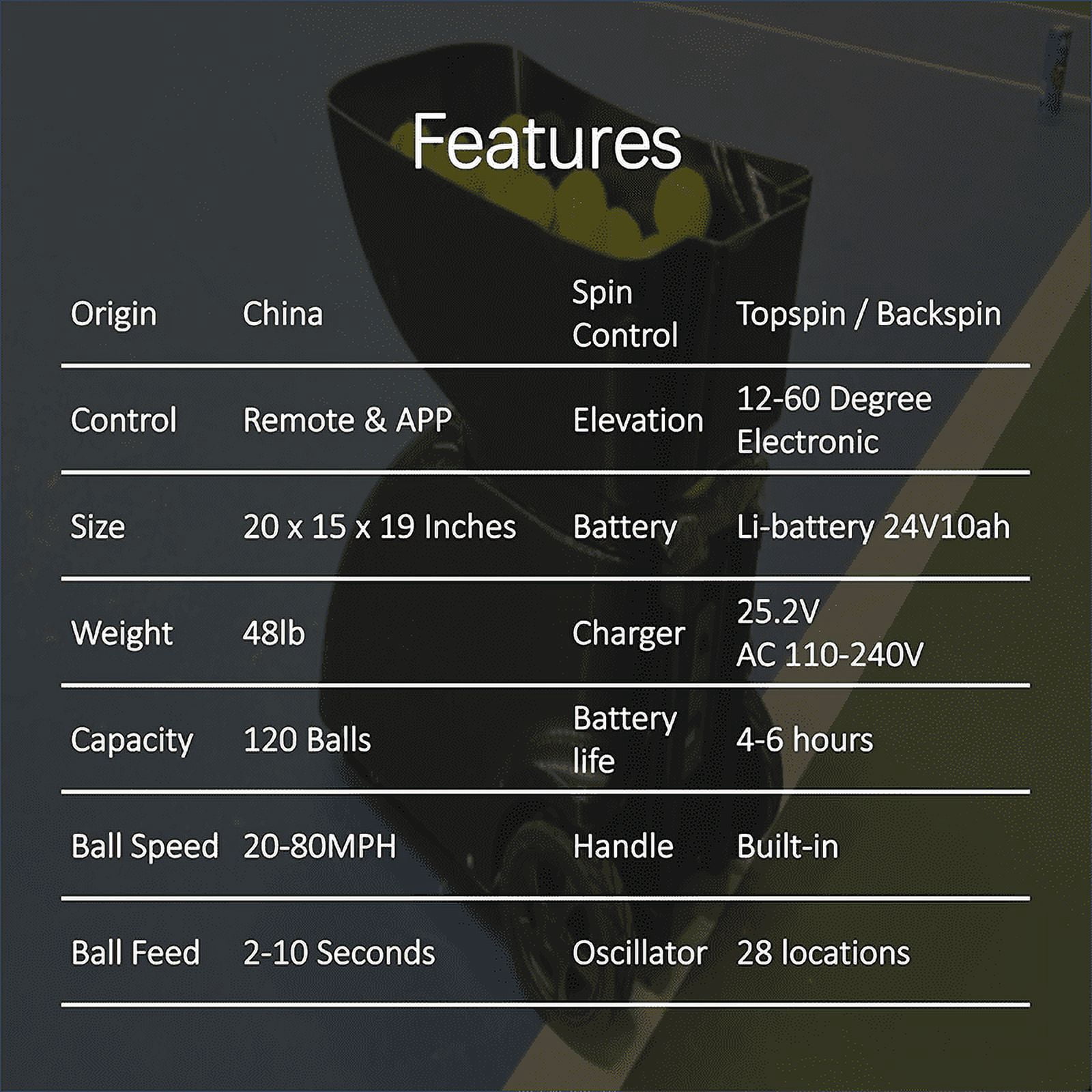 EZ Sports Tennis Ball Machine Pro 28 Precise Spots