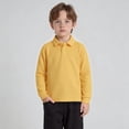 thumbnail image 2 of Polo Shirt Boys Long Sleeve Yellow Button up Shirt Boys Boys Collared Shirts Boys Uniform Shirts Shirt for Boys 3-4 Years, 2 of 5