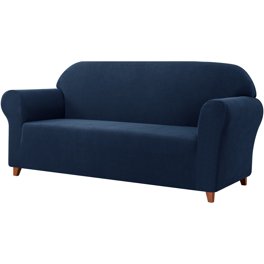 【新品】O&E ￼STRETCH COVER BLUE Stretch Sofa Cover, Stylish Couch Covers Embossed Fabric