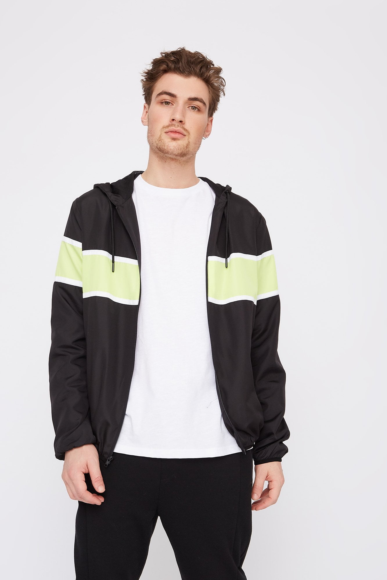 Urban Planet Men's Striped Zip-Up Windbreaker Jacket | Walmart Canada