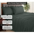 thumbnail image 4 of Royale Linens Bamboo Queen Flat Sheets Only - Cooling Sheets - Organic Viscose Derived from Bamboo - Queen Size Flat Sheet Only - Top Sheet - Breathable & Silky Bedding (Queen, Grey), 4 of 9