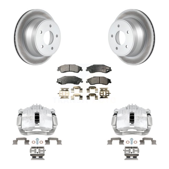 Transit Auto Rear Disc Brake Caliper Coated Rotors and Ceramic Pads Kit for Car Chevrolet S10 RWD with rear brakes KCG-100312T
