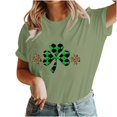 thumbnail image 5 of Cavosen Saint Patrick Day Short Sleeve Womens Tops Flowy Green Shamrock Leopard Print Shirts Crewneck Holiday Blouse Dressy Festival T-Shirts Loose Summer Tees Plus Size 3XL, 5 of 5