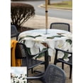 thumbnail image 5 of Outdoor Tablecloth with Umbrella Hole for Patio/Picnic/Party/Camping, Spring Magnolia Flower Waterproof Table Cloth Square Cover Washable, White Floral Botanical Light Blue (54"x 54"), 5 of 8
