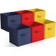 thumbnail image 1 of Sorbus Cubos de Almacenamiento Plegables de 11" - Juego de 6 Cubos de Tela con Asa - Amarillo, Azul Marino, Rojo, 1 of 6
