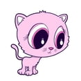 thumbnail image 2 of Cute Big Eyed Pink Wall Decal Sticker, Wallmonkeys Peel & Stick Vinyl Graphic (48 in H x 37 in W), 2 of 4